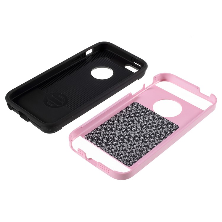 Detachable 2 in 1 PC and TPU Combo Cover for iPhone SE 5s 5 - Pink-4