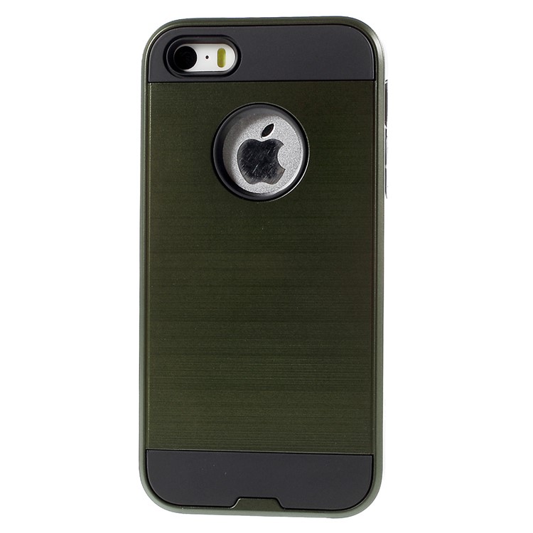 2 in 1 TPU and PC Hybrid Protective Cover for iPhone SE 5s 5 - Army Green-2