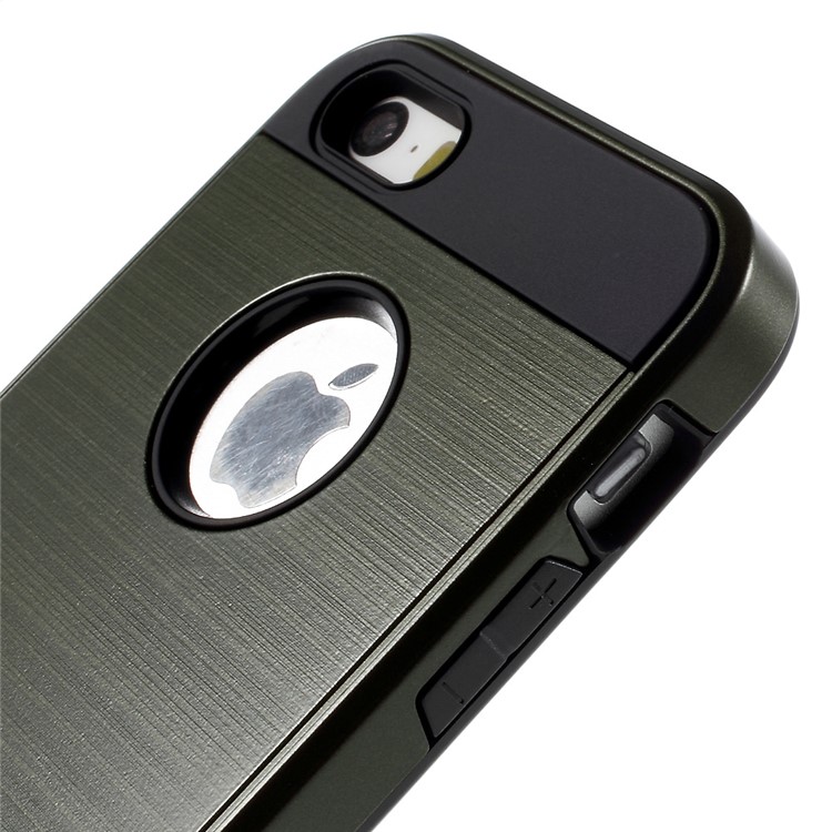 2 in 1 TPU and PC Hybrid Protective Cover for iPhone SE 5s 5 - Army Green-5