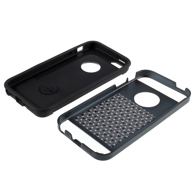 2 in 1 TPU and PC Hybrid Protective Case for iPhone SE 5s 5 - Blue-4