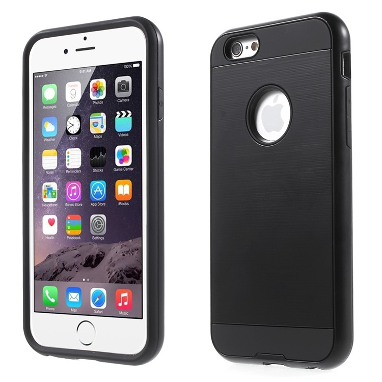TPU PC Hybrid Protective Case for iPhone 6s / 6 4.7 Inch - Black-1