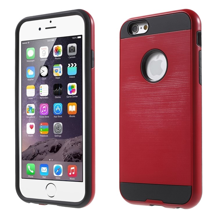 TPU PC Hybrid Protective Cover for iPhone 6s / 6 4.7 Inch - Red-1