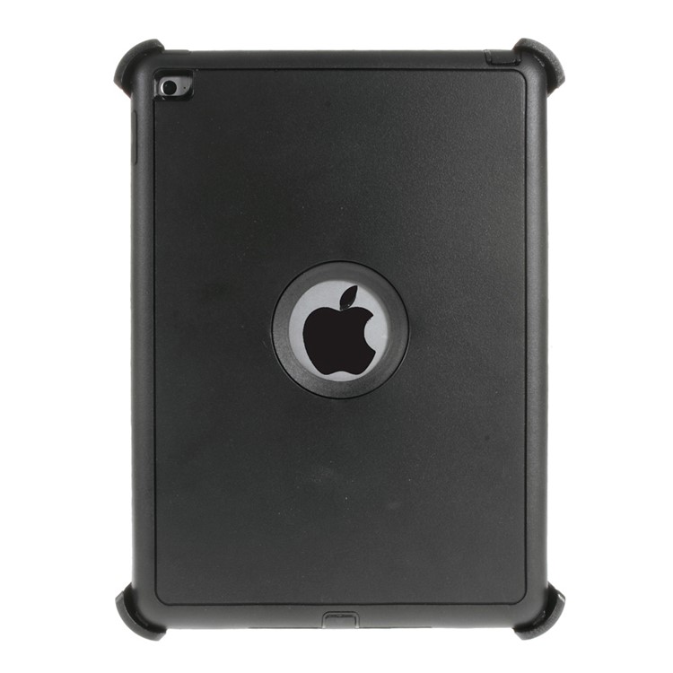 Heavy Duty PC TPU Hybrid Case for iPad Air 2 with Touchable Screen Protector - Black-1