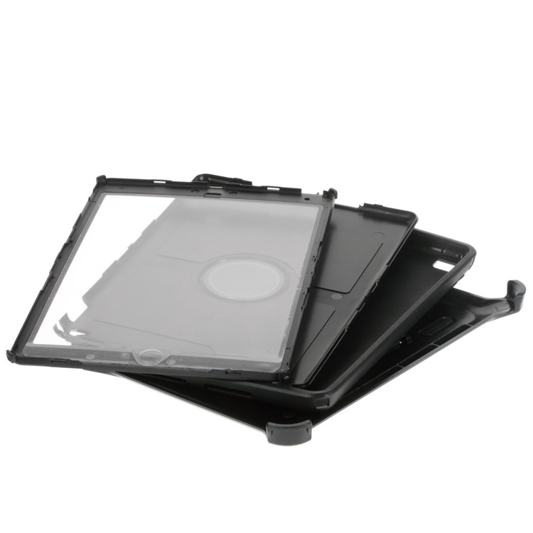 Heavy Duty PC TPU Hybrid Case for iPad Air 2 with Touchable Screen Protector - Black-5