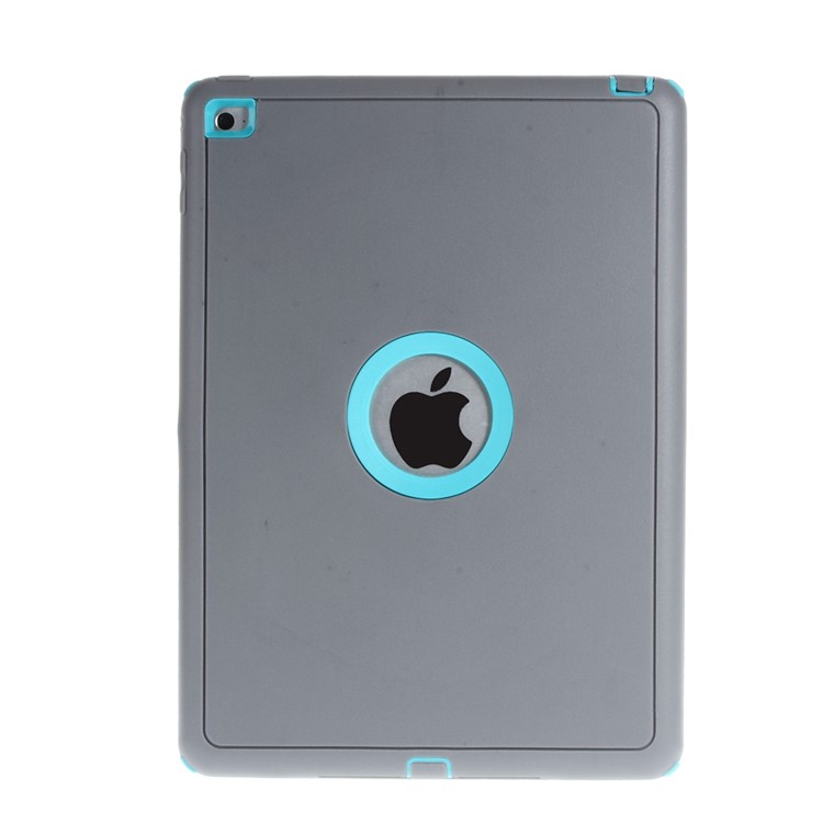 Heavy Duty PC TPU Hybrid Case for iPad Air 2 with Touchable Screen Protector - Grey / Blue-4