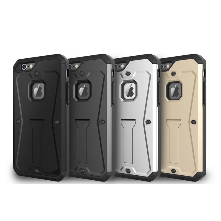 For iPhone 6 / 6s 4.7 inch PC TPU Hybrid Heavy Duty Cover with Kickstand - Grey-3