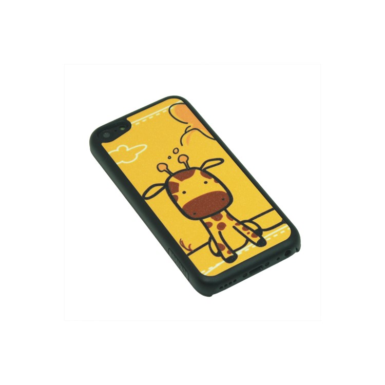 Cartoon Giraffe Pattern Glittery Powder Back Phone Cover for iPhone 5c-2
