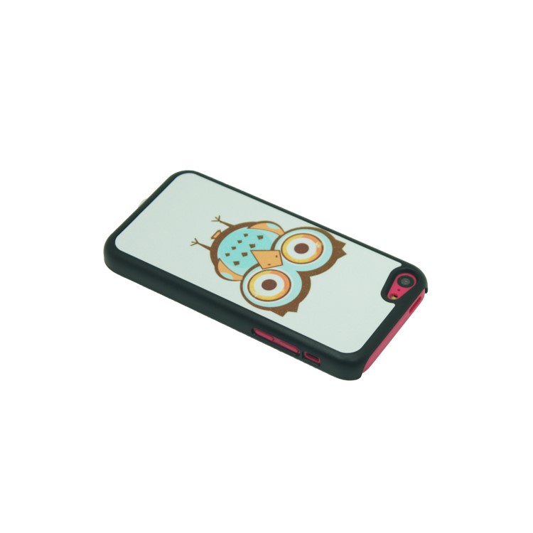 Owl Pattern Glittery Powder Back Phone Cover for iPhone 5c-2