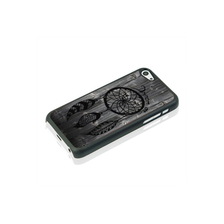 Leather Coated PC Cover for iPhone 5c - Dream Catcher Pattern-2
