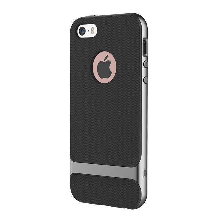 ROCK Royce Series PC and TPU Hybrid Case for iPhone SE 5s 5 - Grey-1