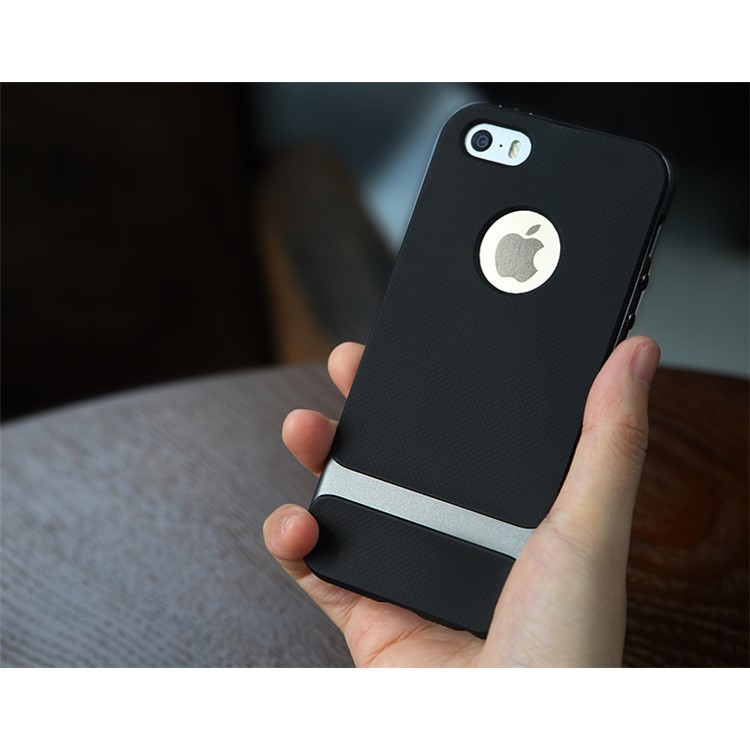 ROCK Royce Series PC and TPU Hybrid Case for iPhone SE 5s 5 - Grey-2