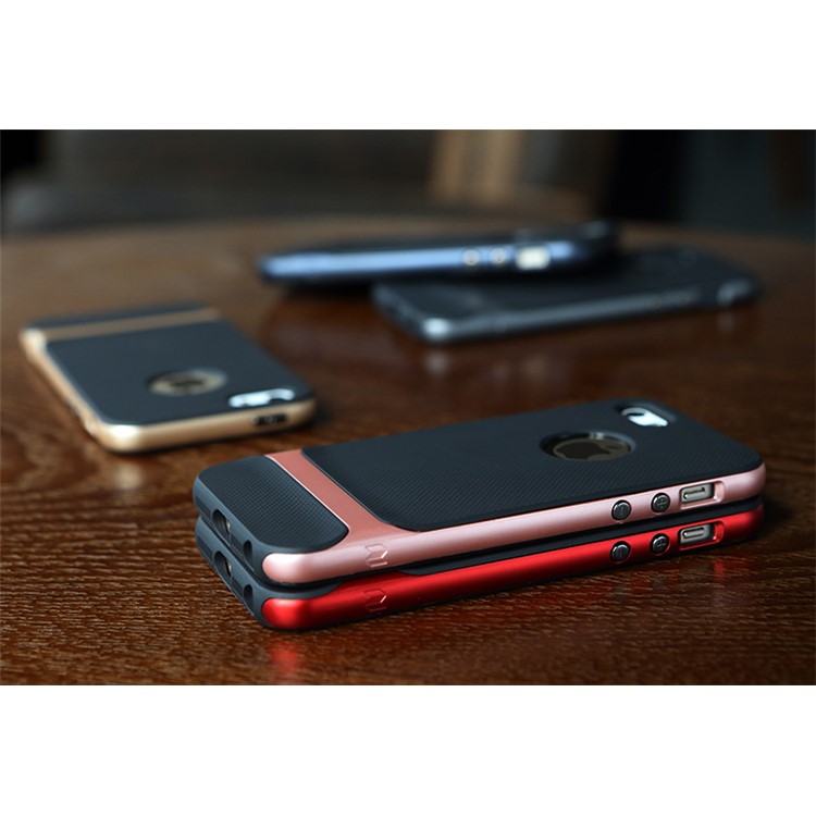 ROCK Royce Series PC and TPU Hybrid Cover for iPhone SE 5s 5 - Red-3
