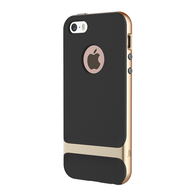 ROCK Royce Series PC and TPU Combo Phone Case for iPhone SE 5s 5 - Gold-1
