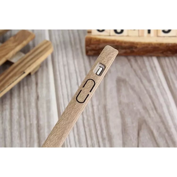 Wood Pattern Leather Skin PC Hard Cover for iPhone SE 5s 5 - Brown-5