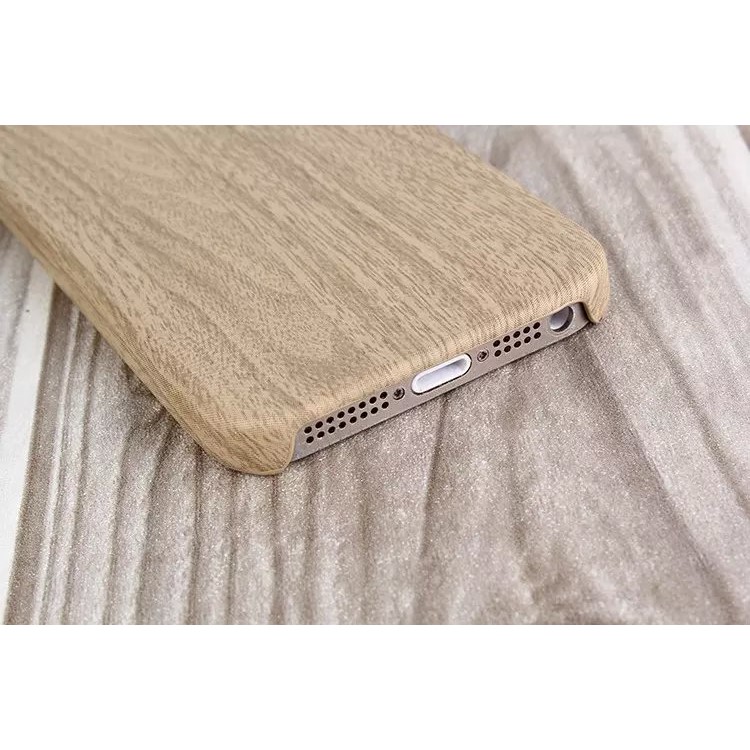 Wood Pattern Leather Skin PC Hard Cover for iPhone SE 5s 5 - Brown-6
