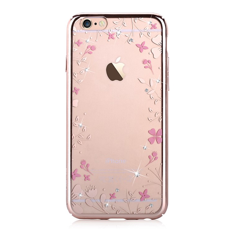 DEVIA Crystal Plating Hard Back Case for iPhone 6 6s 4.7-inch - Blooming Flowers / Gold-1