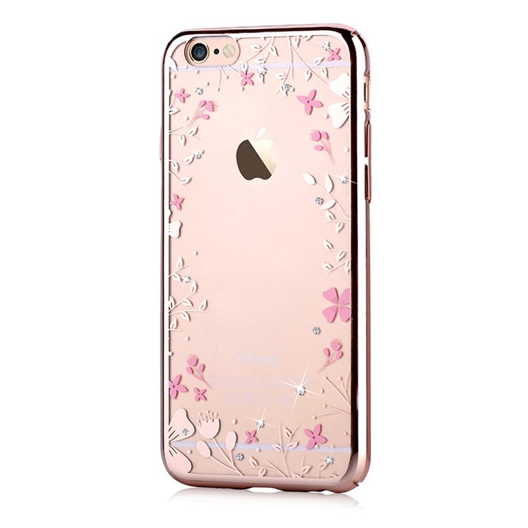 DEVIA Crystal Plating Hard Back Case for iPhone 6 6s 4.7-inch - Blooming Flowers / Gold-2