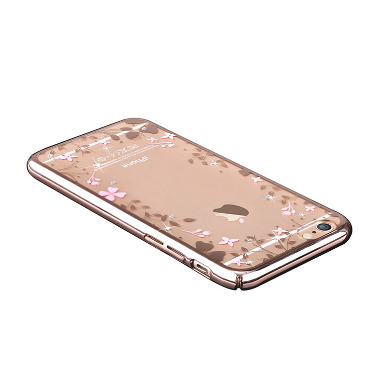 DEVIA Crystal Plating Hard Back Case for iPhone 6 6s 4.7-inch - Blooming Flowers / Gold-3