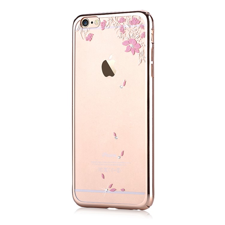 DEVIA Crystal Plating Hard Protective Case for iPhone 6 6s 4.7-inch - Fallen Flowers / Gold-2