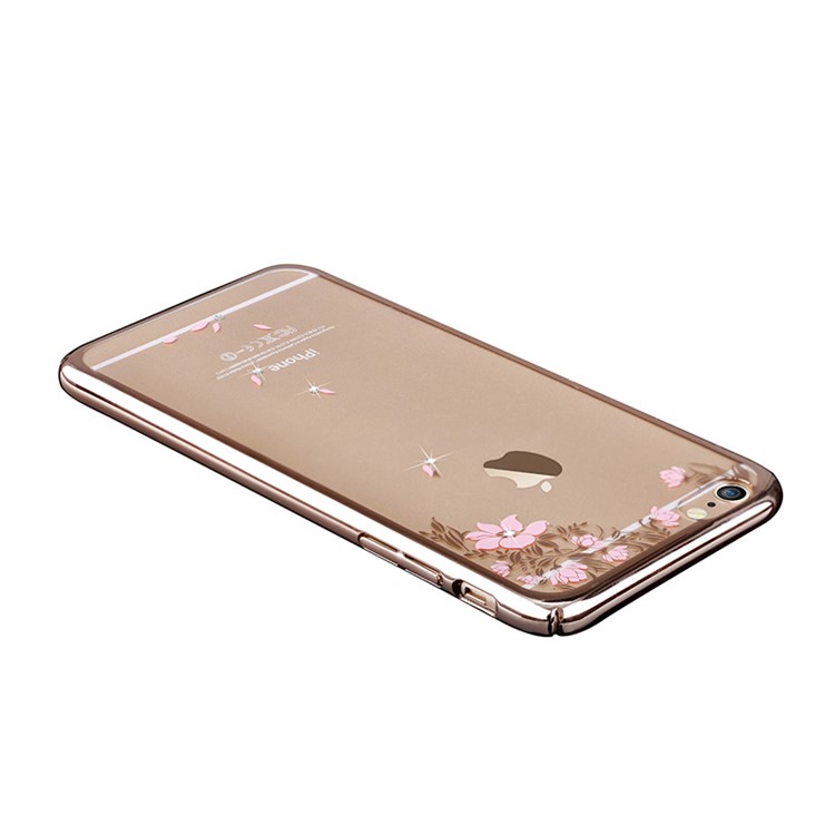 DEVIA Crystal Plating Hard Protective Case for iPhone 6 6s 4.7-inch - Fallen Flowers / Gold-3