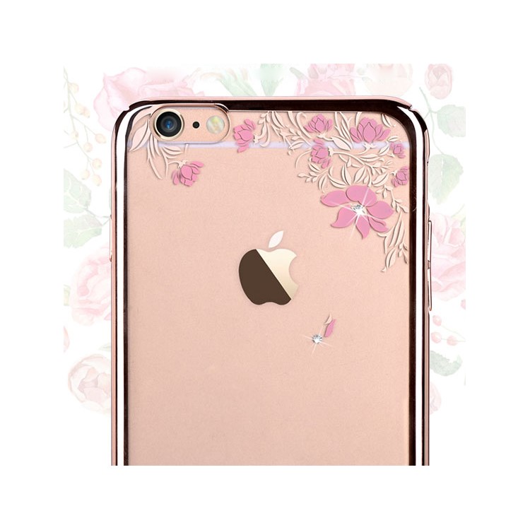 DEVIA Crystal Plating Hard Protective Case for iPhone 6 6s 4.7-inch - Fallen Flowers / Gold-4