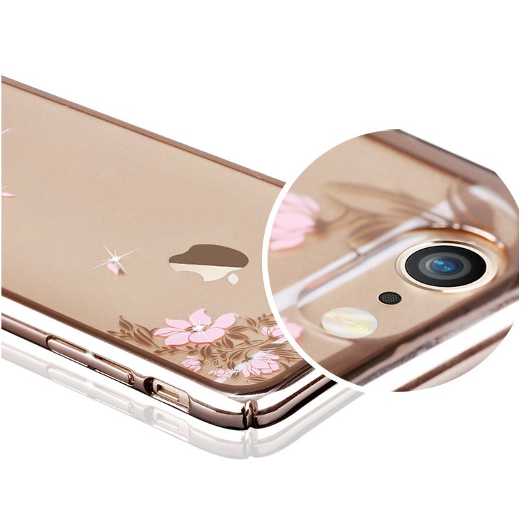 DEVIA Crystal Plating Hard Protective Case for iPhone 6 6s 4.7-inch - Fallen Flowers / Gold-5