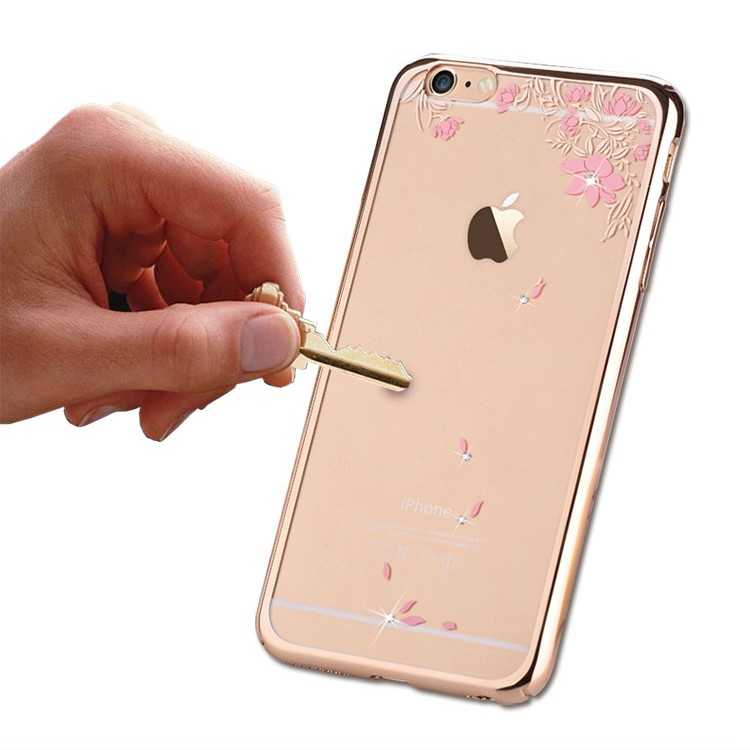 DEVIA Crystal Plating Hard Protective Case for iPhone 6 6s 4.7-inch - Fallen Flowers / Gold-6