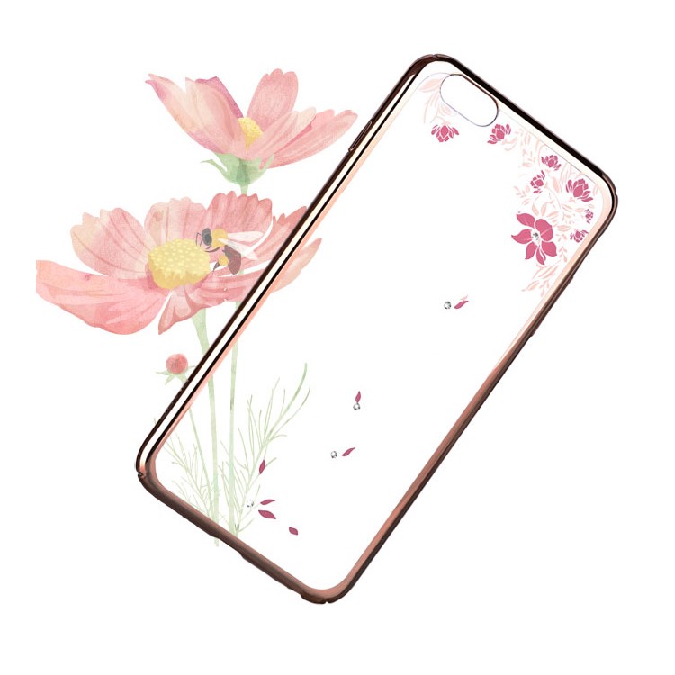 DEVIA Crystal Plating Hard Protective Case for iPhone 6 6s 4.7-inch - Fallen Flowers / Gold-7