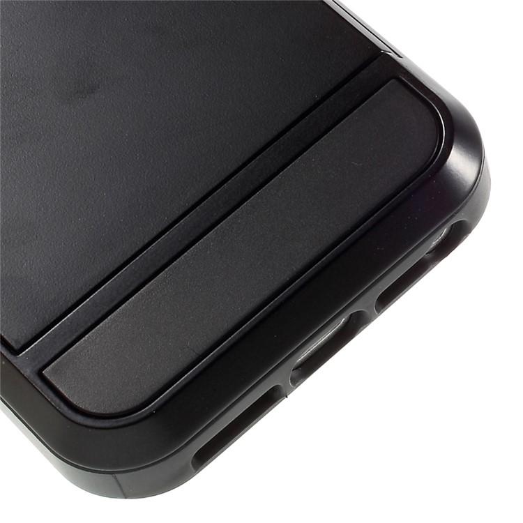 Slide Card Slot Plastic + TPU Hybrid Phone Case for iPhone SE 5s 5 - Black-5
