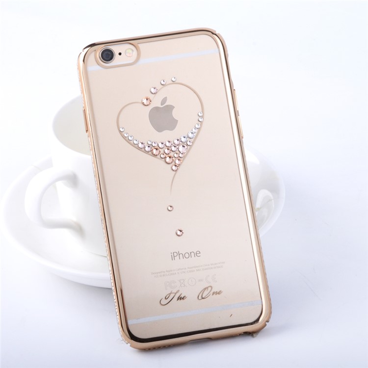 KINGXBAR Swarovski Plated Hard Cover Case for iPhone 6s Plus / 6 Plus - Loving Heart-5
