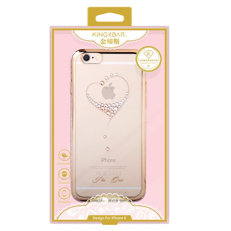 KINGXBAR Swarovski Plated Hard Cover Case for iPhone 6s Plus / 6 Plus - Loving Heart-8