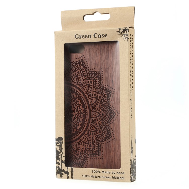 Wood Grain Plastic PC Phone Case for iPhone 6s / 6 - Mandala Flower Pattern-7