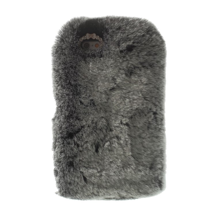 Warm Rabbit Fur PC Hard Case for iPhone 6s / 6 4.7-inch - Grey-1