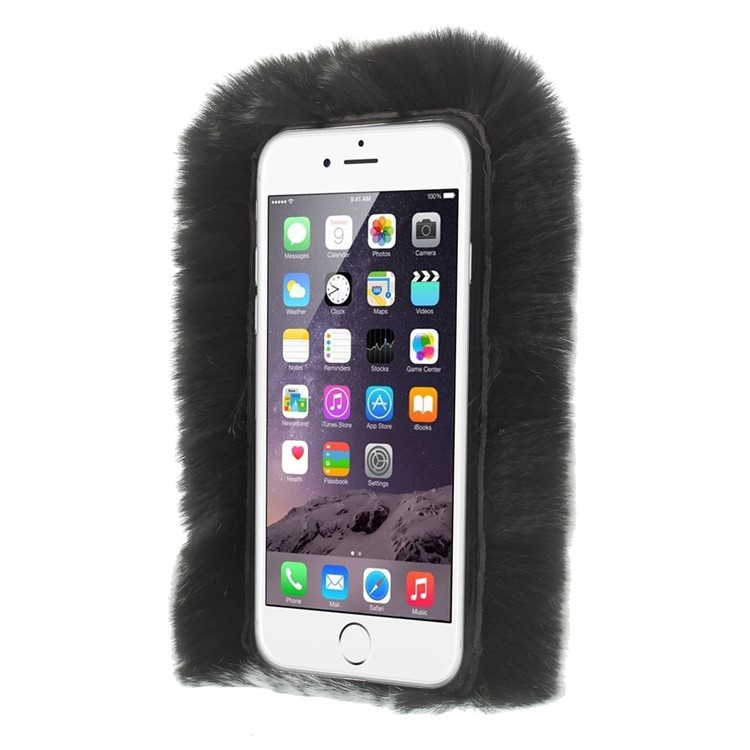 Warm Rabbit Fur PC Hard Case for iPhone 6s / 6 4.7-inch - Grey-2