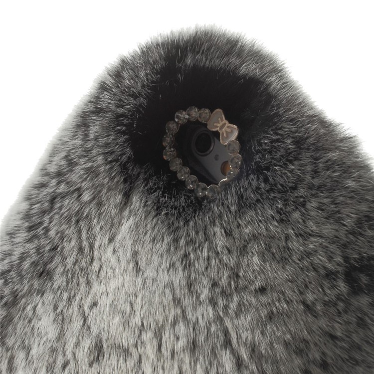 Warm Rabbit Fur PC Hard Case for iPhone 6s / 6 4.7-inch - Grey-4