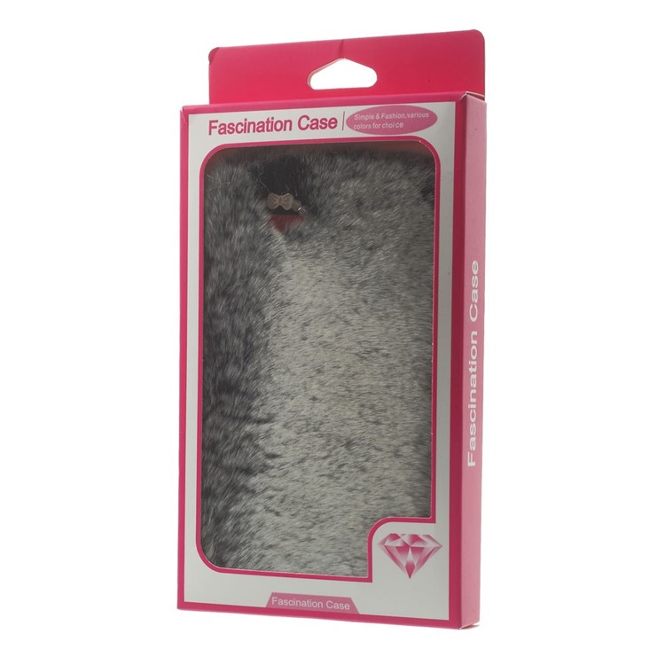 Warm Rabbit Fur PC Hard Case for iPhone 6s / 6 4.7-inch - Grey-8