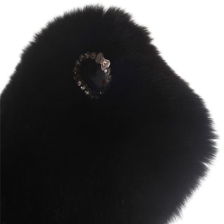Winter Warmer Rabbit Fur Lady TPU Case for iPhone 6s / 6 - Black-6