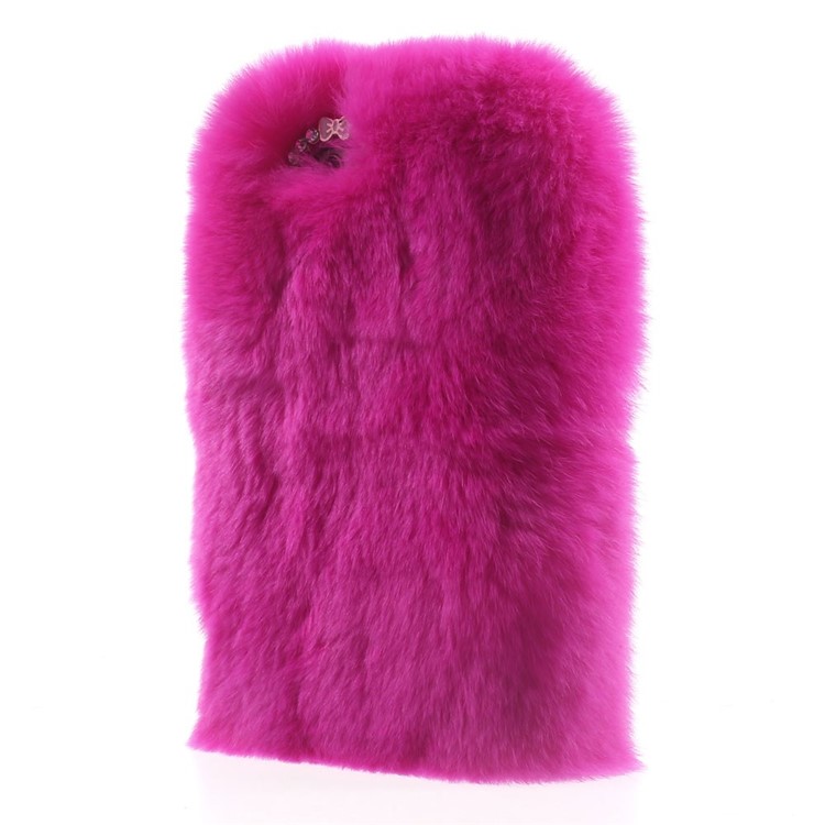 Winter Warmer Rabbit Fur Lady Cover for iPhone 6s / 6 - Rose-3