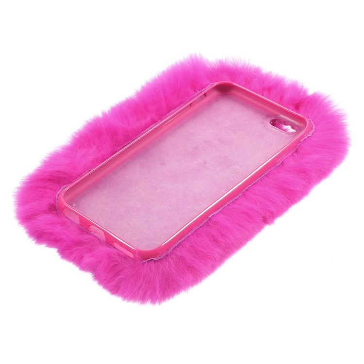 Winter Warmer Rabbit Fur Lady Cover for iPhone 6s / 6 - Rose-5
