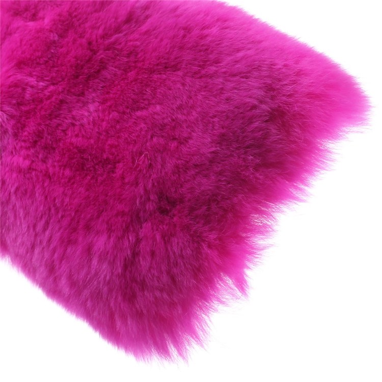 Winter Warmer Rabbit Fur Lady Cover for iPhone 6s / 6 - Rose-7