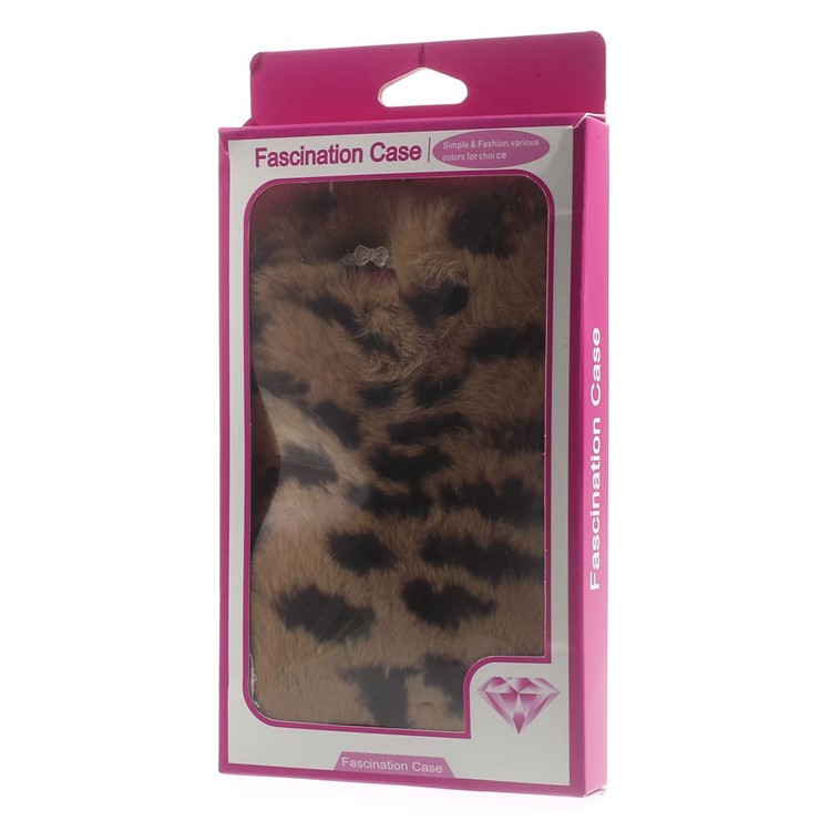 Winter Warmer Rabbit Fur Lady Shell for iPhone 6s / 6 - Brown Leopard Pattern-8