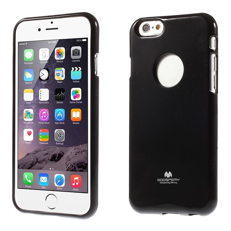 Mercury GOOSPERY Glitter Powder Jelly TPU Case for iPhone 6 Plus / 6s Plus - Black-1