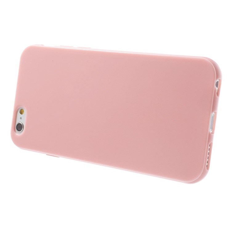 Solid Color Glossy TPU Gel Skin Shell for iphone 6 / 6s - Pink-3