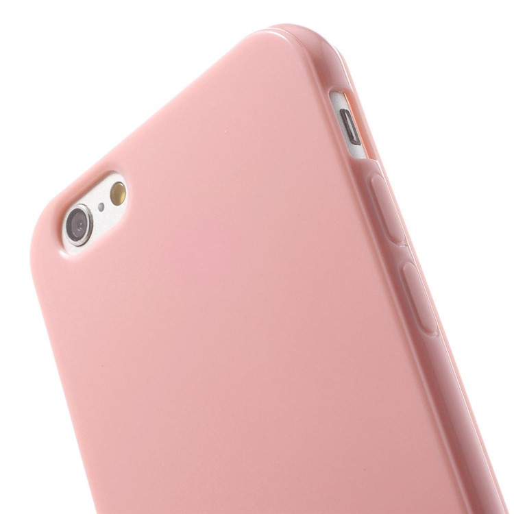 Solid Color Glossy TPU Gel Skin Shell for iphone 6 / 6s - Pink-6