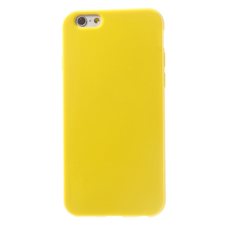Solid Color Glossy TPU Gel Skin Case for iphone 6 / 6s - Yellow-2