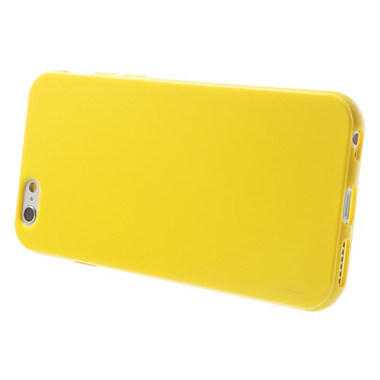Solid Color Glossy TPU Gel Skin Case for iphone 6 / 6s - Yellow-3