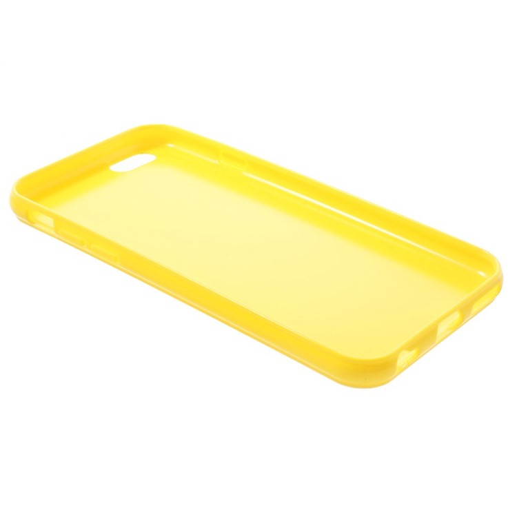 Solid Color Glossy TPU Gel Skin Case for iphone 6 / 6s - Yellow-4