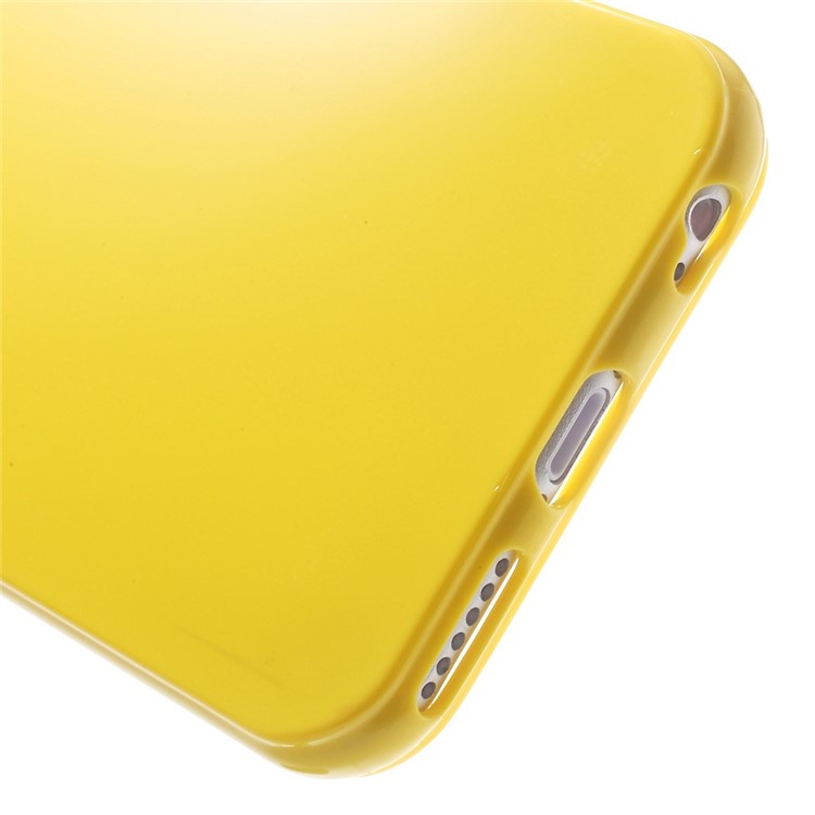 Solid Color Glossy TPU Gel Skin Case for iphone 6 / 6s - Yellow-5