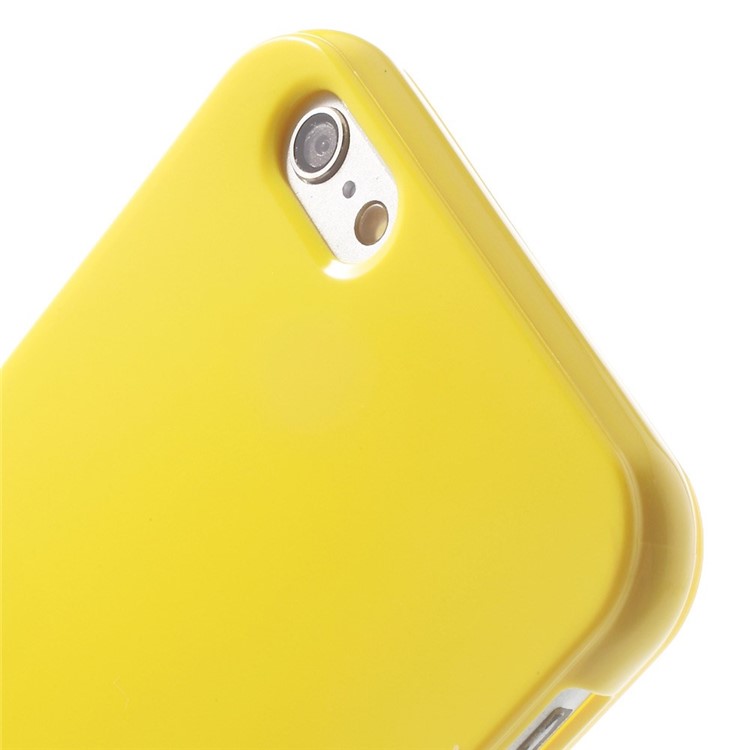 Solid Color Glossy TPU Gel Skin Case for iphone 6 / 6s - Yellow-6