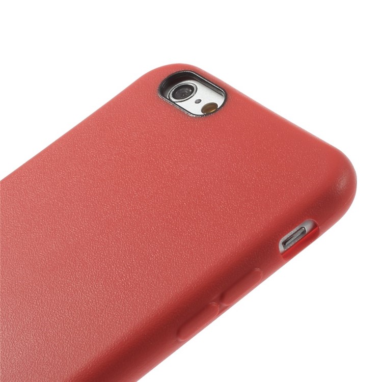 Textured Skin Soft TPU Skin Case Cover for iPhone 6s 6 - Red-3